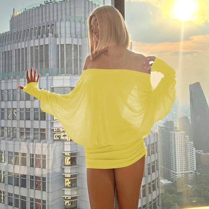 Damen Oversized Strickoberteil mit weitem Ausschnitt und langen Ärmeln Echo Archiv
