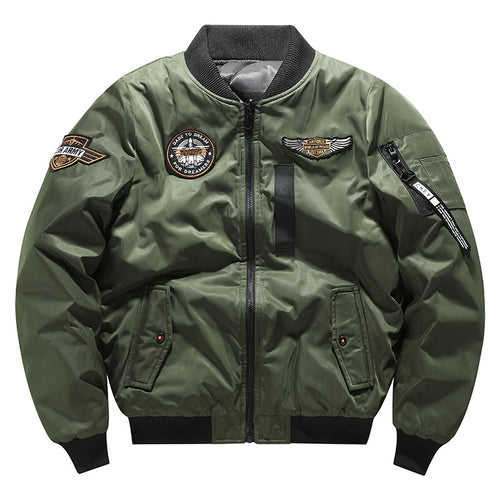 Herren Sportliche Bomberjacke mit Stickerei Echo Archiv