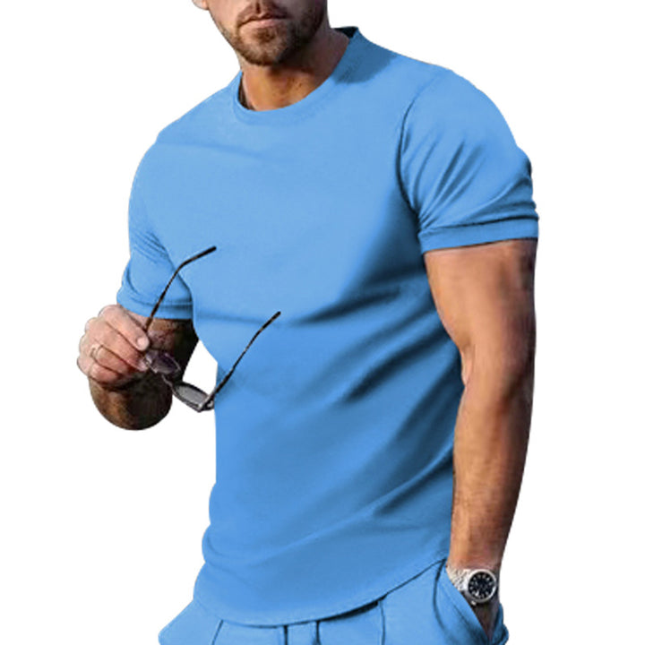 Herren Basic Rundhals-T-Shirt aus atmungsaktiver Baumwolle Echoarchiv