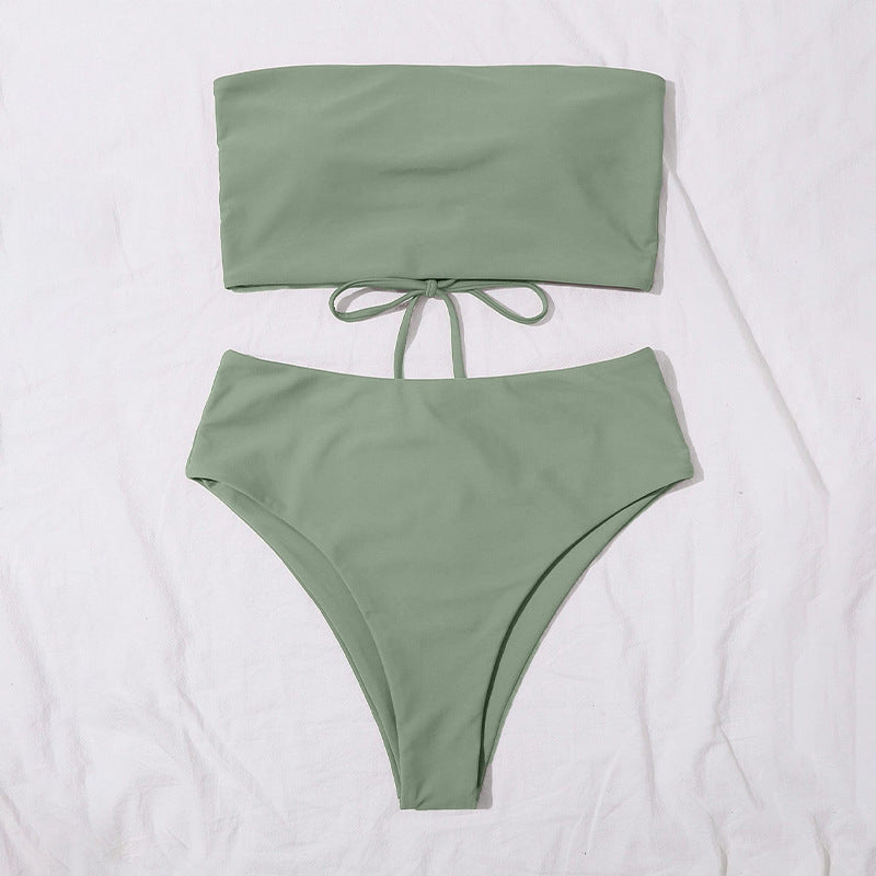 Damen Bandeau-Bikini Set mit hochgeschnittenem Slip Echo Archiv