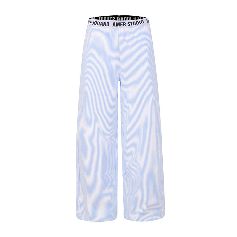 Damen Weite Lounge-Hose mit Karomuster und elastischem Logobund Echoarchiv