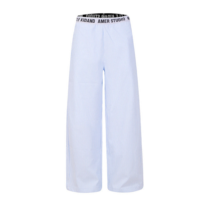 Damen Weite Lounge-Hose mit Karomuster und elastischem Logobund Echoarchiv