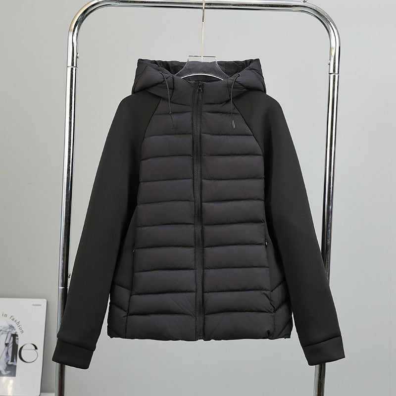 Damen leichte Hybrid-Steppjacke mit mattierter Front, elastischen Ärmelpaneelen und wärmender Thermofüllung – Célinea