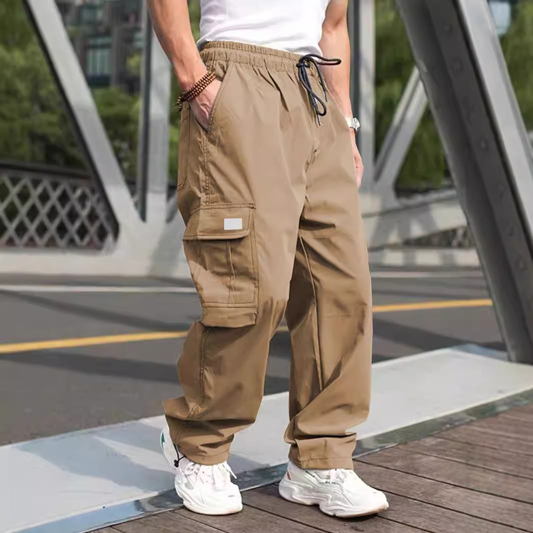Herren lässige Cargo-Hose mit elastischem Bund und multifunktionalen Taschen – Bravaro