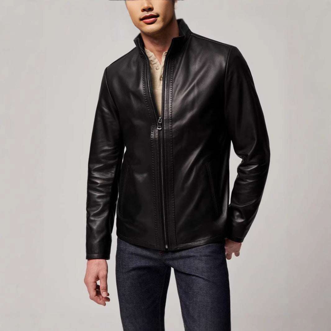 Herren elegante Lederjacke mit sportlichem Reißverschluss Echoarchiv