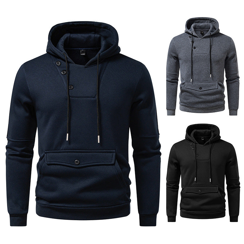 Herren Stylische Kapuzenpullover mit Knopfdetails Echoarchiv