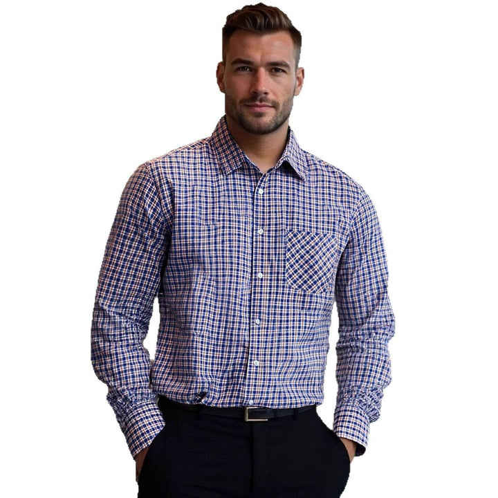 Herren kariertes Businesshemd im Slim Fit Schnitt Echoarchiv
