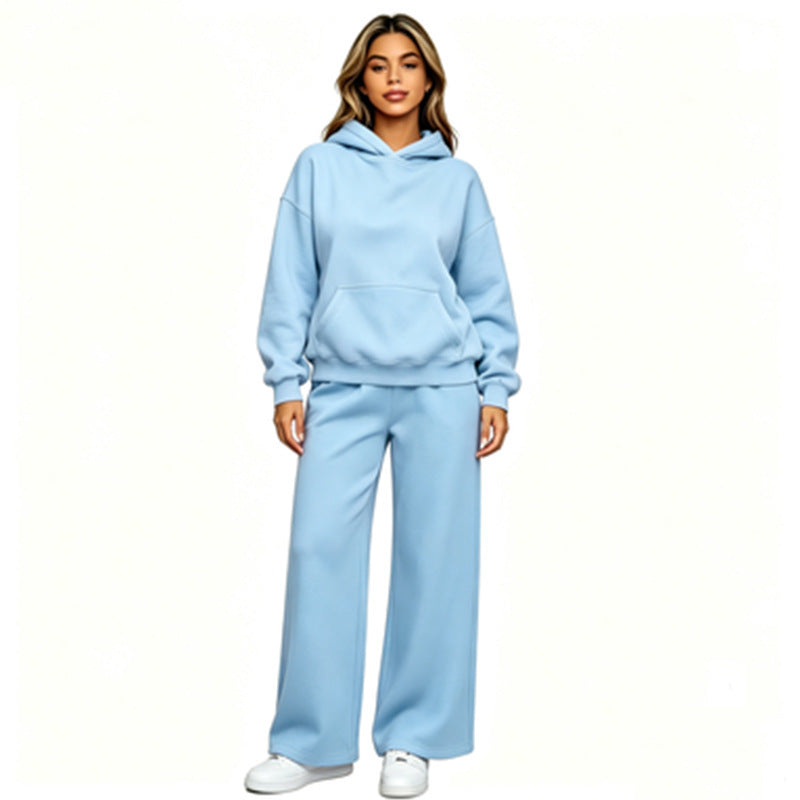 Damen Lässiger Kapuzenpullover mit weiten Hosen Echoarchiv