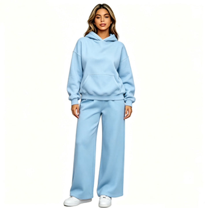 Damen Lässiger Kapuzenpullover mit weiten Hosen Echoarchiv