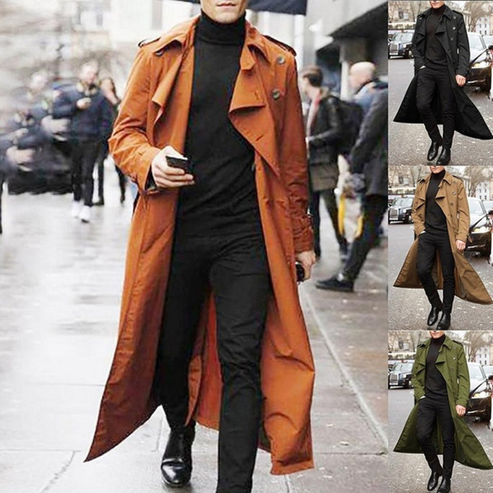Herren Eleganter Trenchcoat mit stilvollen Knopfdetails und durchgehendem Futter Echoarchiv