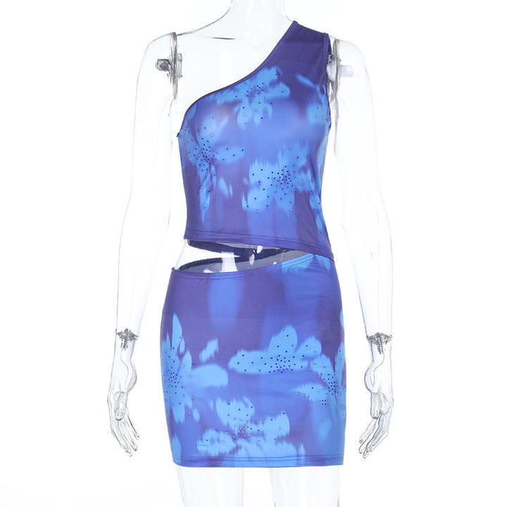 Damen asymmetrisches Oberteil mit floralem Muster Echo Archiv
