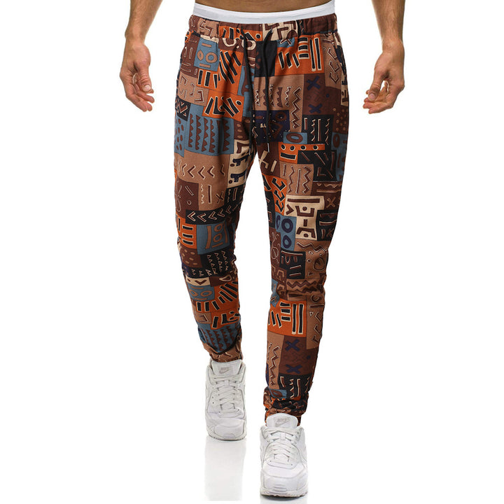 Herren Cargohose mit urbanem Print und elastischem Bund Echoarchiv