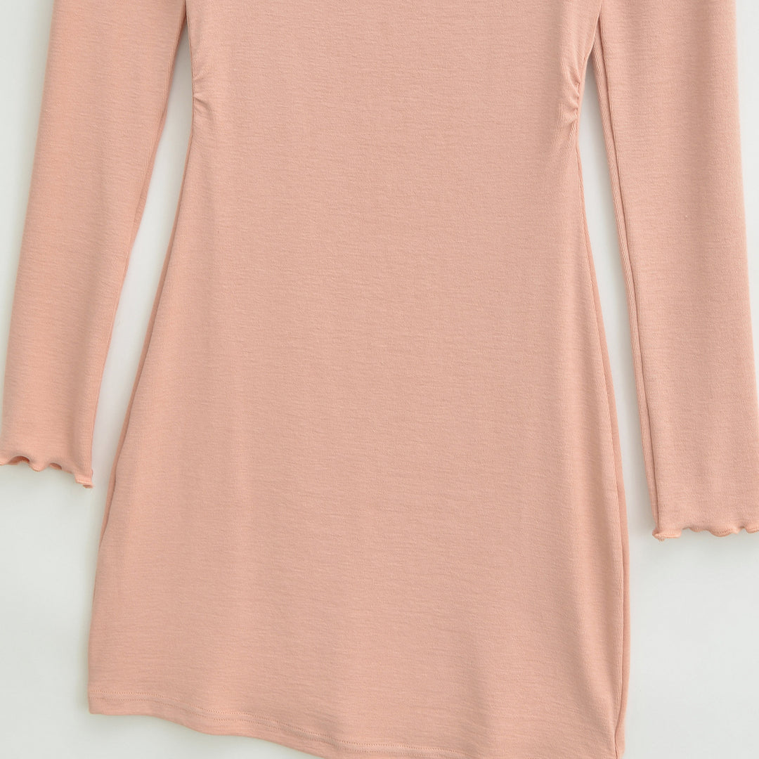 Damen Figurbetontes Midikleid mit Quadrat-Ausschnitt und Taillenraffung Echoarchiv