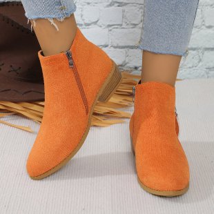 Damen elegante Kurzstiefel in Wildlederoptik mit seitlichem Zipper und dekorativer Quaste – Varelle