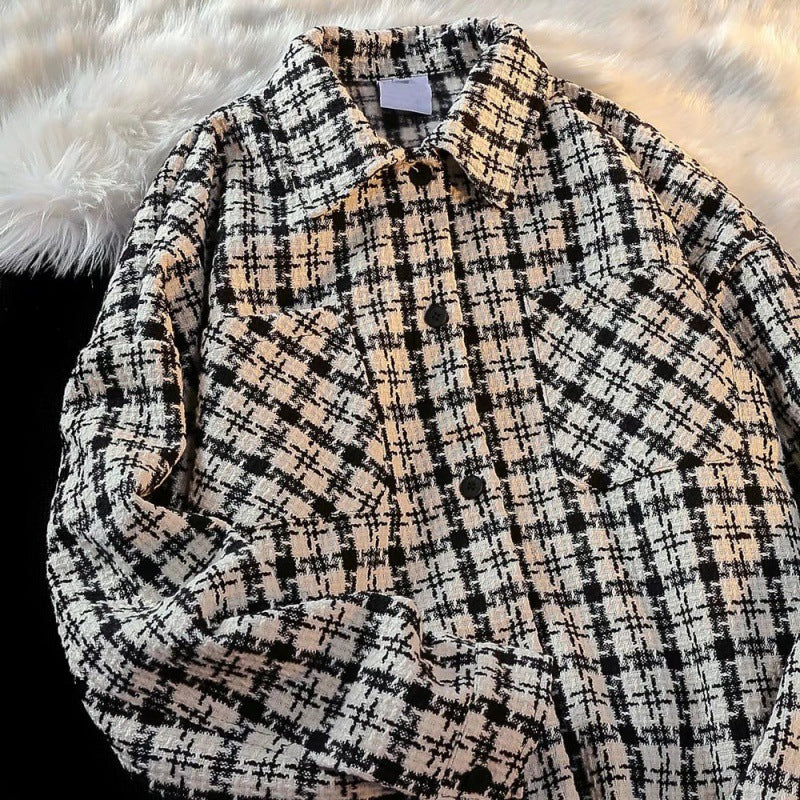 Herren Karierte Überhemdjacke mit zwei aufgesetzten Taschen und modernem Schnitt Echoarchiv
