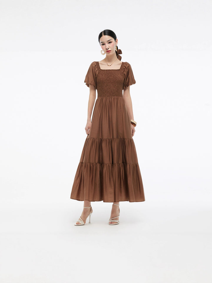 Damen Maxikleid mit voluminösem Rock und Blumenmuster Echo Archiv