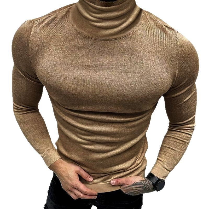 Herren Stehkragenpullover aus hochwertiger Baumwollmischung mit strukturiertem Design Echoarchiv