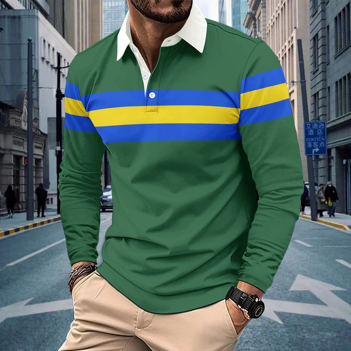 Herren stilvolles Langarmshirt mit modischen Farbstreifen Echoarchiv