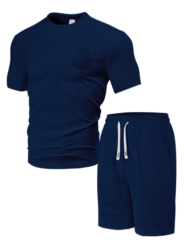 Herren Freizeit-Loungewear Set aus atmungsaktivem Material mit Taschen Echoarchiv