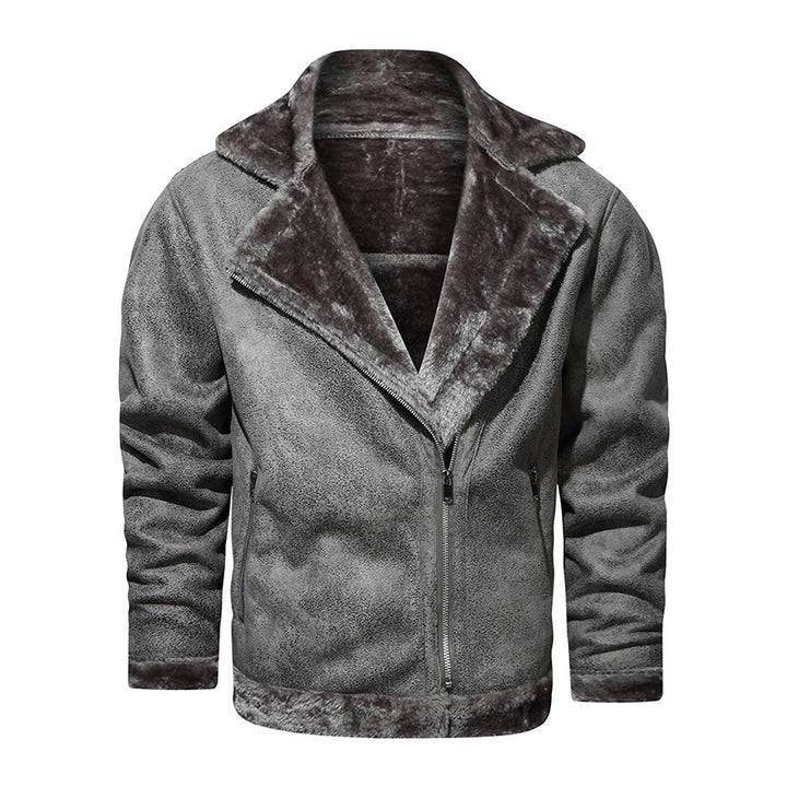 Herren Lammfellimitat-Fliegerjacke mit kuscheligem Kunstfellfutter Echoarchiv