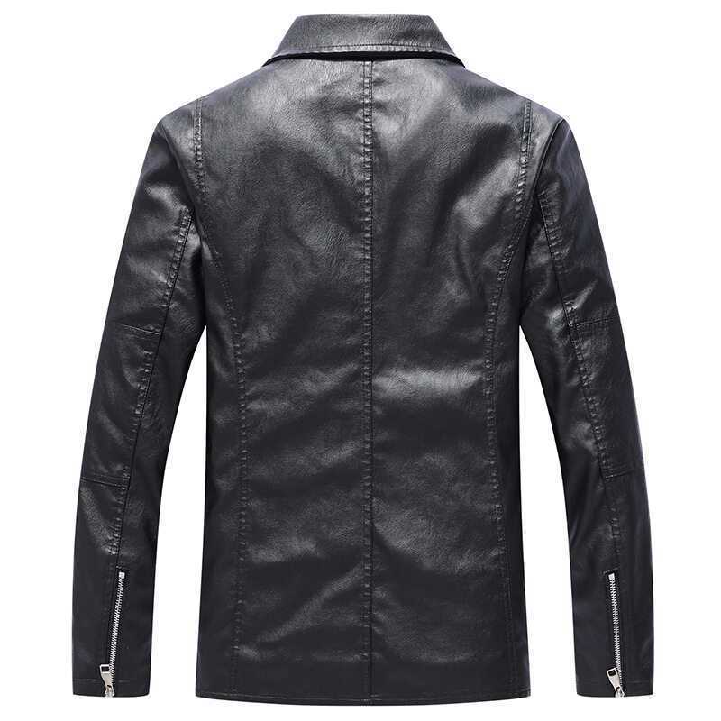 Herren Slim‑Fit Kunstleder‑Motorradblouson mit asymmetrischer Reißverschluss‑Front Echo Archiv