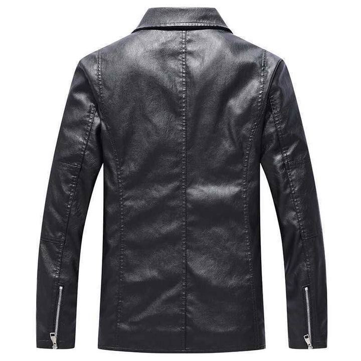 Herren Slim‑Fit Kunstleder‑Motorradblouson mit asymmetrischer Reißverschluss‑Front Echo Archiv