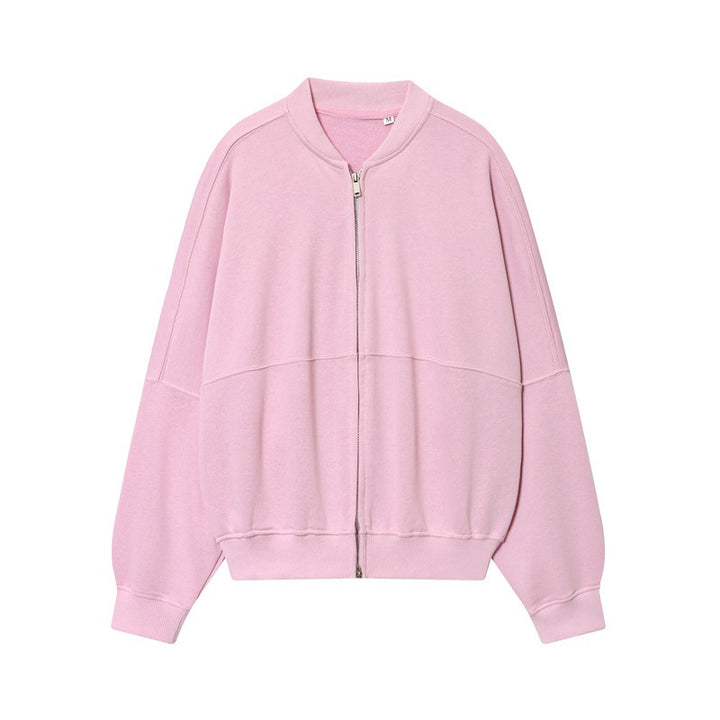 Damen Oversize-Sweatjacke mit Zwei-Wege-Reißverschluss und geripptem Bund Echo Archiv