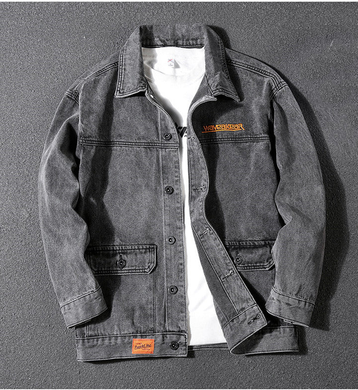 Herren Modische Denimjacke mit praktischen Taschen Echoarchiv