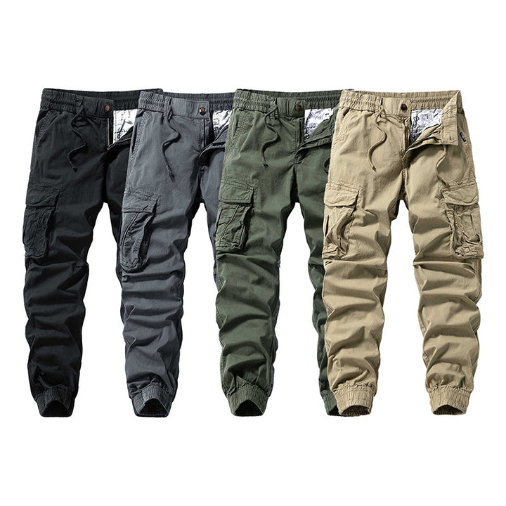 Herren Baumwoll‑Canvas Cargo‑Jogger mit elastischem Bund, Multifachtaschen und gerippten Knöchelabschlüssen Echo Archiv