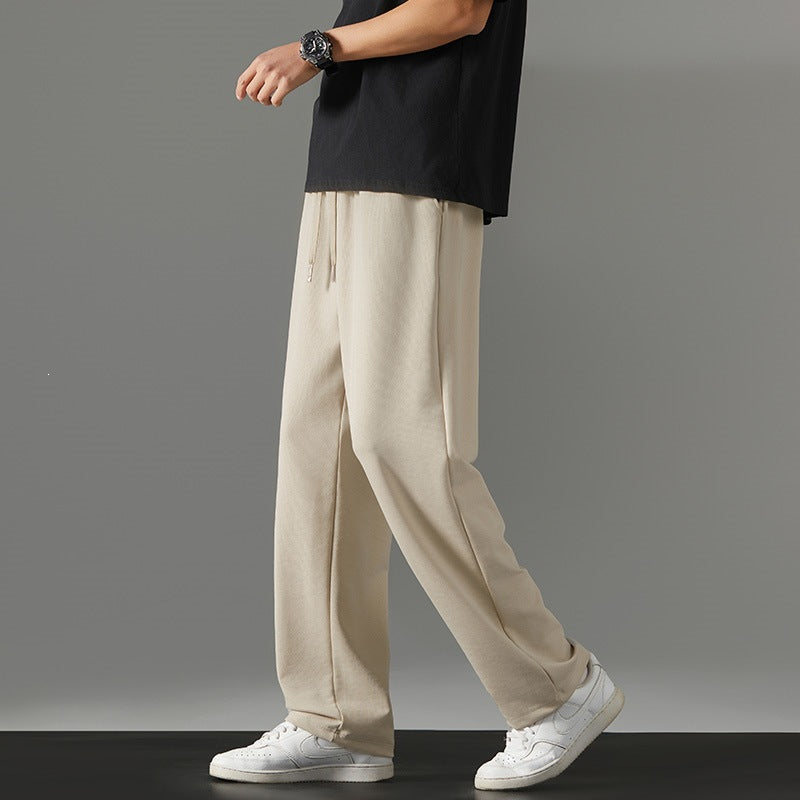 Herren weite Relaxed-Jogginghose aus French-Terry mit Kordelzug, elastischem Bund & geradem Bein Echoarchiv