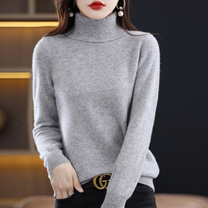 Damen Schmal geschnittener Rollkragenpullover aus kaschmirähnlichem Feinstrick mit softem Flor Echoarchiv