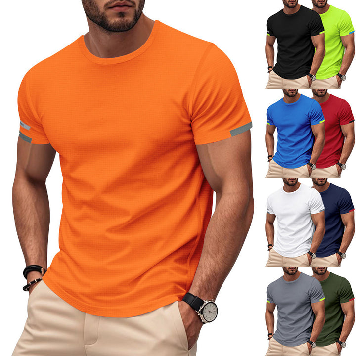 Herren nan athletisches Kurzarm Baumwolljersey T-Shirt mit Rundhalsausschnitt und reflektierenden Ärmeldetails Echo Archiv
