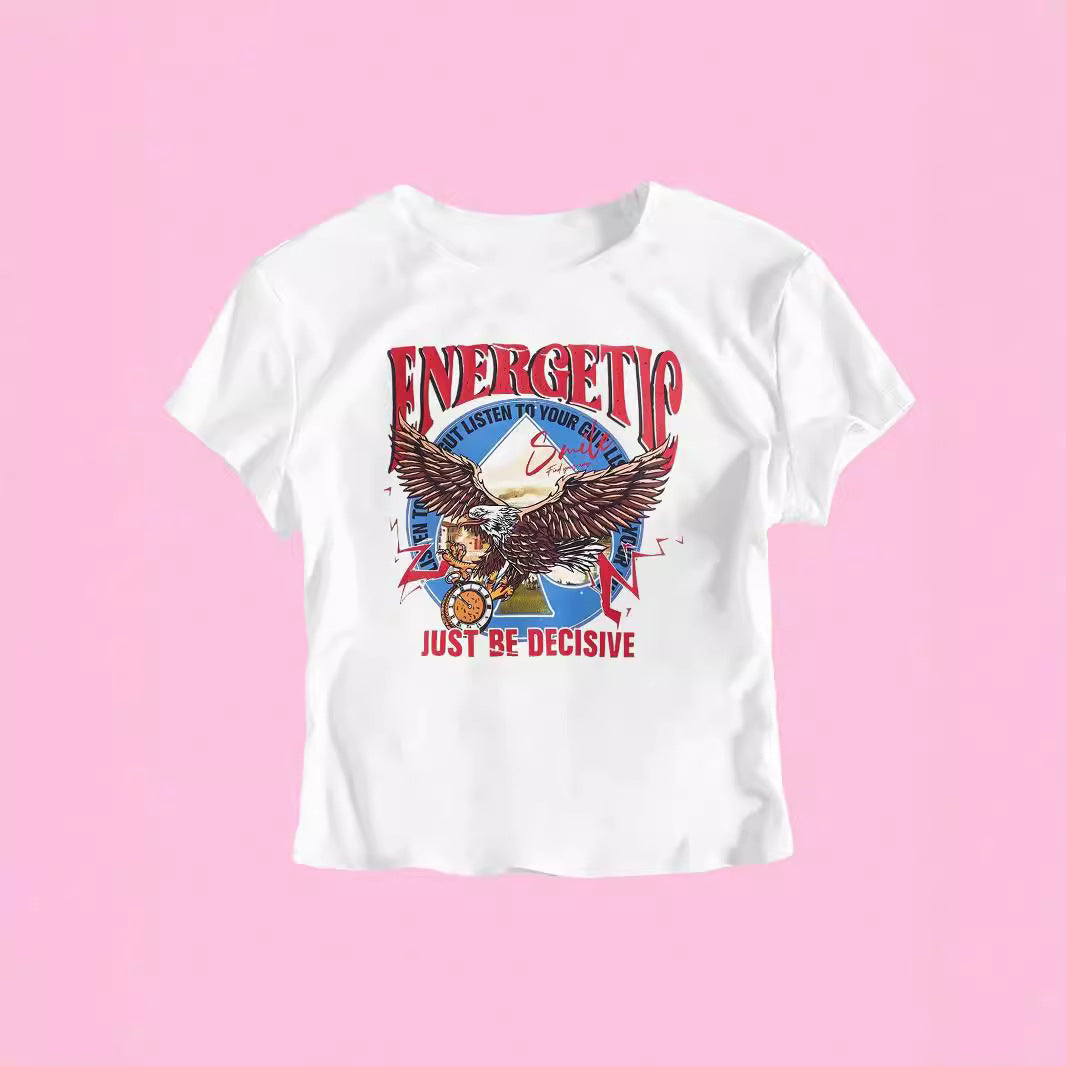 Damen T-Shirt mit funkelndem Discokugel-Motiv und zeitgemäßem Schleifendetail Echo Archiv