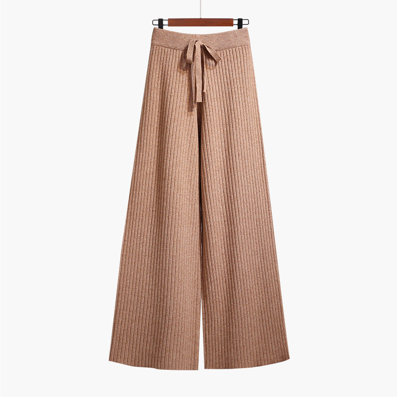 Damen Weit geschnittene Rippstrickhose mit Kordelzug Echo Archiv