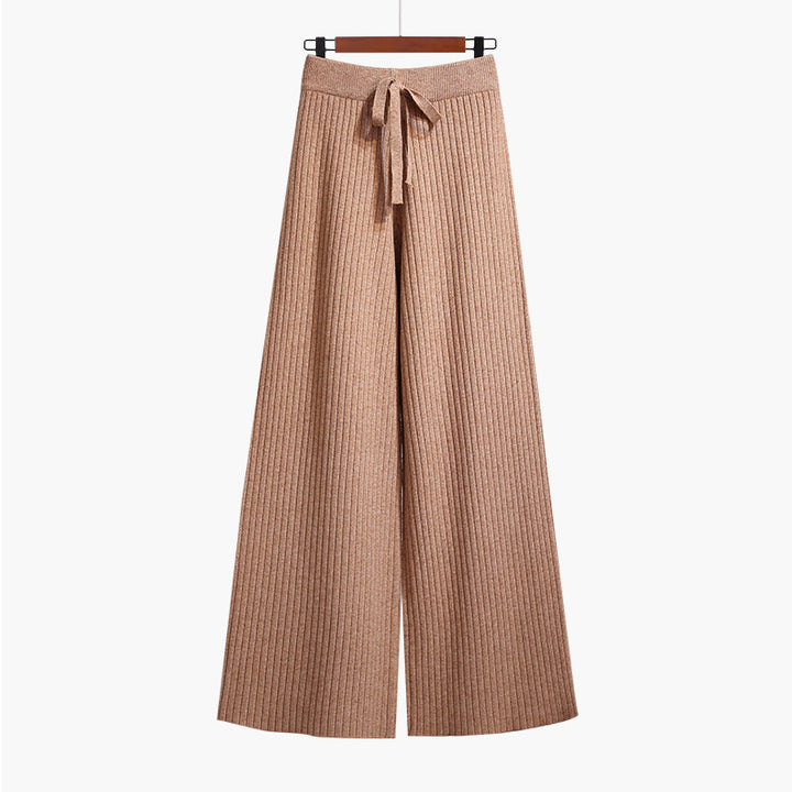 Damen Weit geschnittene Rippstrickhose mit Kordelzug Echo Archiv