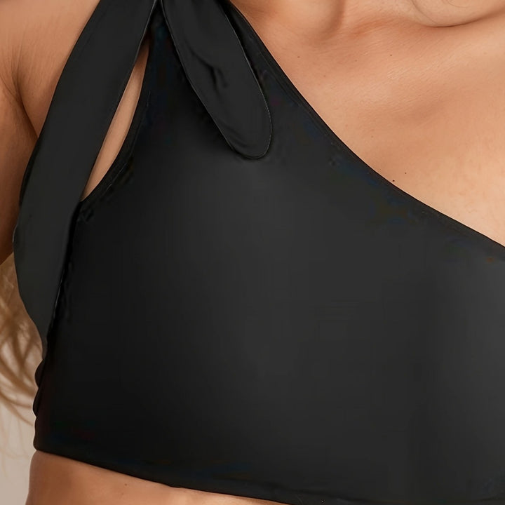 Damen Hochtailliertes Bikini-Set mit asymmetrischem Oberteil Echo Archiv