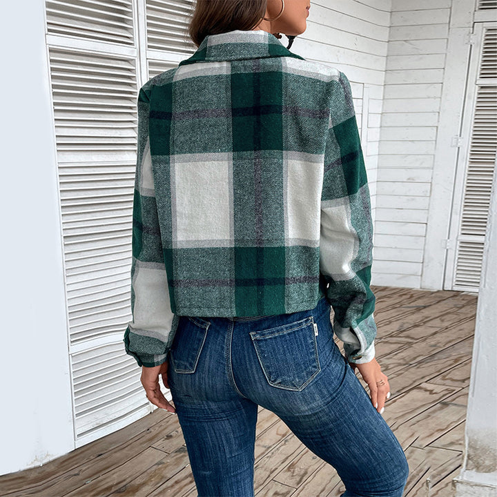 Damen Modische Karierte Jacke Echo Archiv