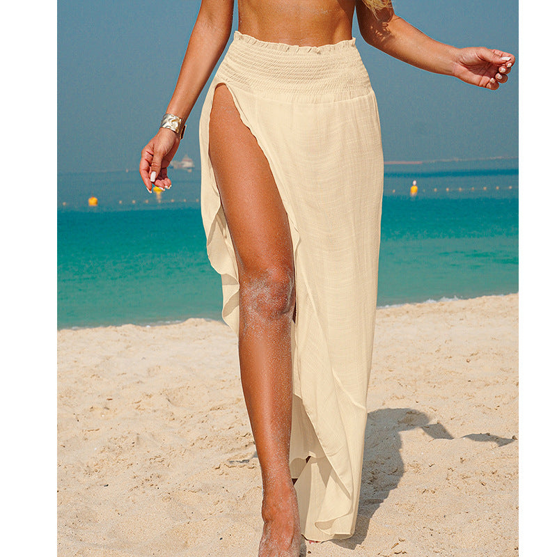 Damen Maxi-Strandrock mit seitlichem Schlitz und elastischem Bund Echo Archiv
