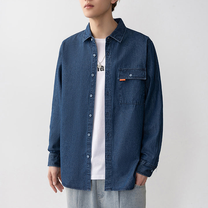 Herren Denim Overshirt mit aufgesetzter Brusttasche Echoarchiv