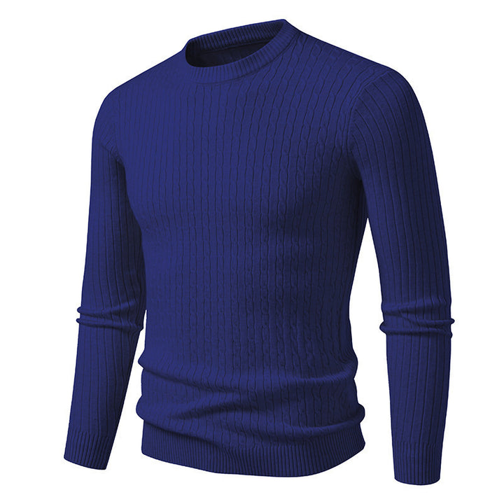 Herren modischer Strickpullover mit strukturiertem Zopfdesign Echoarchiv
