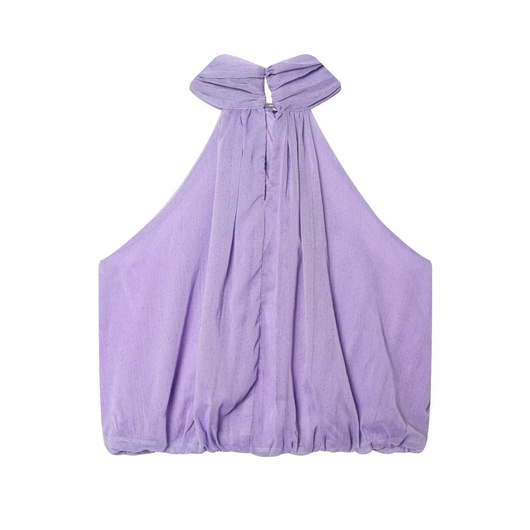 Damen ärmelloses Haltertop mit eleganter Raffung und modischem Schlüssellochausschnitt Echo Archiv
