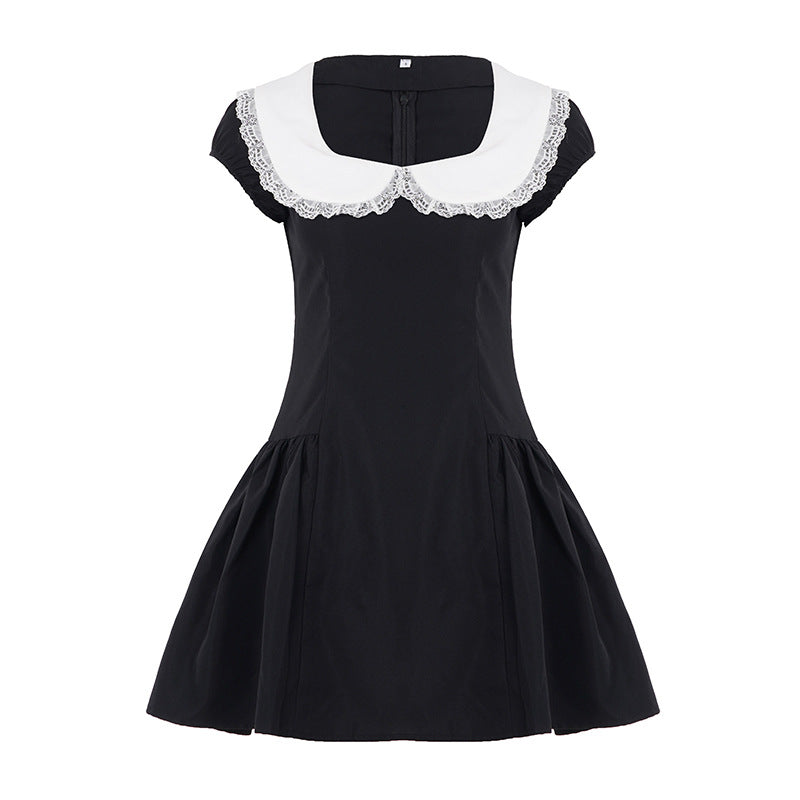 Damen Kleid im Vintage-Stil mit Spitzenkragen und weitem Rock Echo Archiv