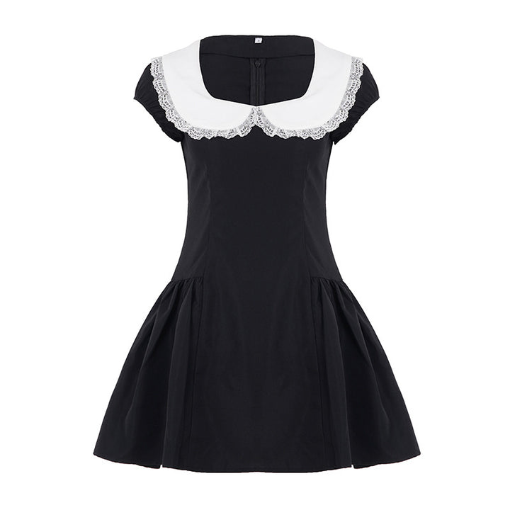 Damen Kleid im Vintage-Stil mit Spitzenkragen und weitem Rock Echo Archiv