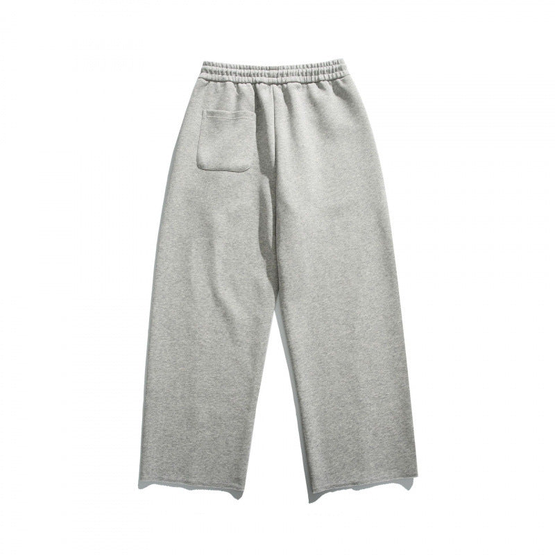 Unisex Weite Baumwoll-Fleece-Jogginghose mit Tunnelzug, Dekorativen Vordernähten und Raw-Saum Echo Archiv