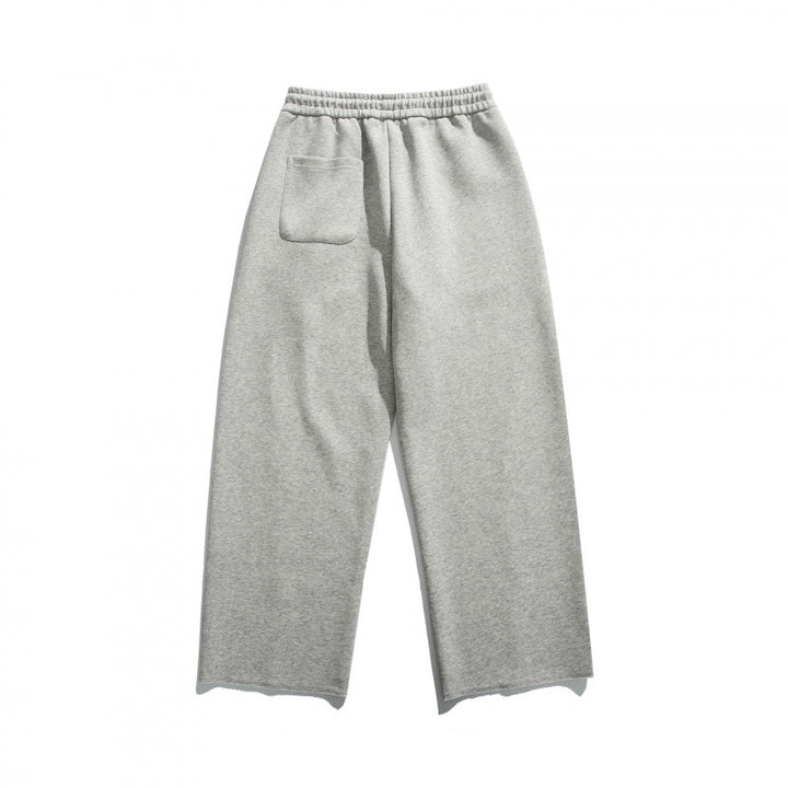 Unisex Weite Baumwoll-Fleece-Jogginghose mit Tunnelzug, Dekorativen Vordernähten und Raw-Saum Echo Archiv
