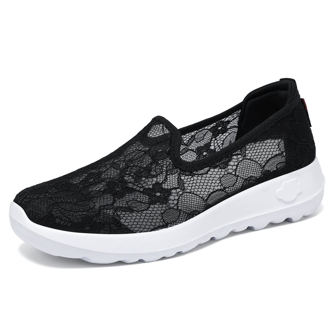 Damen Elegante und bequeme Slip-On Sneakers mit Spitzenoberfläche Echo Archiv