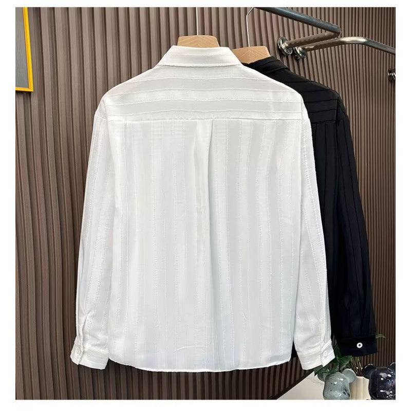 Damen Elegant Gestreiftes Langarmhemd Echo Archiv