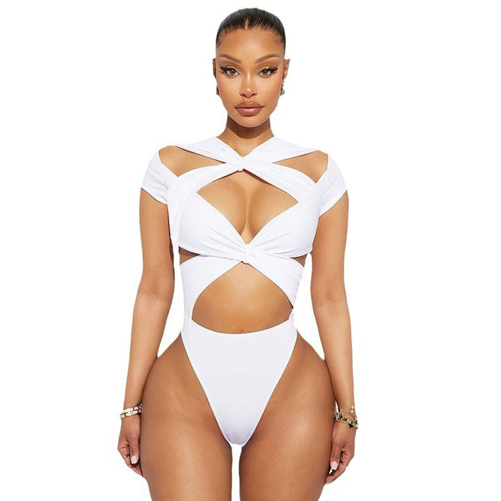 Damen Cut-Out Crop-Top Echo Archiv