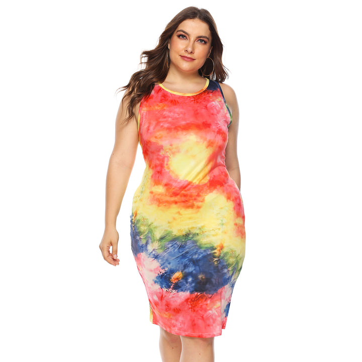 Damen figurbetontes Sommerkleid mit buntem Batik-Muster Echo Archiv