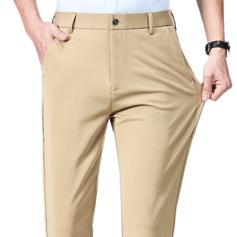 Herren Schlanke Business-Chinohose mit Stretch-Twill, Bügelfalte & verdeckten Reißverschlusstaschen Echo Archiv